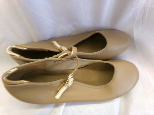 Pre-Owned Tap Shoes Adult 6.5M Tan Mary Jane Buckles