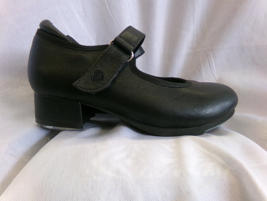 Pre-Owned Tap Shoes Child 13m Tan Mary Jane Leather Loop Strap