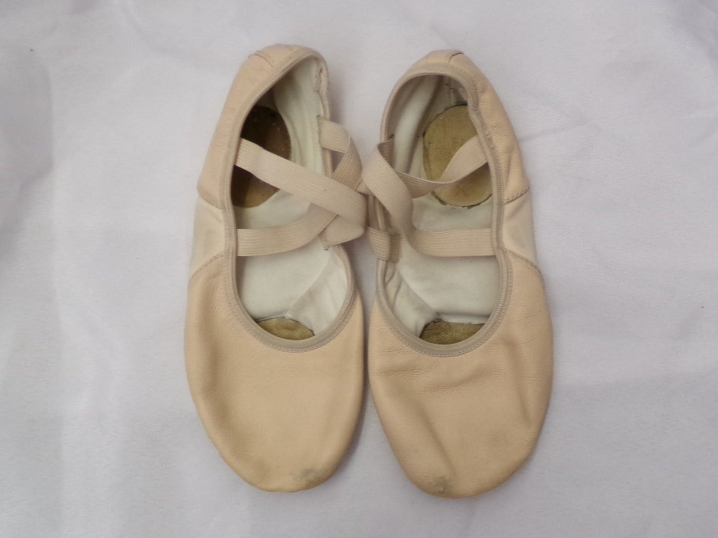 Pre-Owned Ballet Shoes Pink Capezio Adult 9w Leather Strap Full Sole