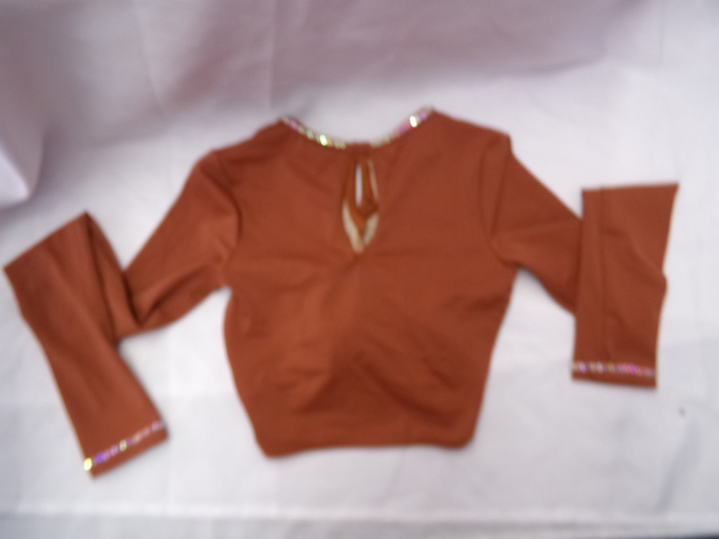 Pre-Owned Crop Top Balera MJ13068 Large Child Burnt Orange Contemporary
