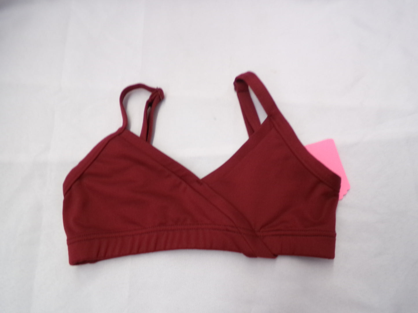 Pre-Owned Crop Top XS Adult Burgundy Capezio Jazz Tap Adjustable Straps