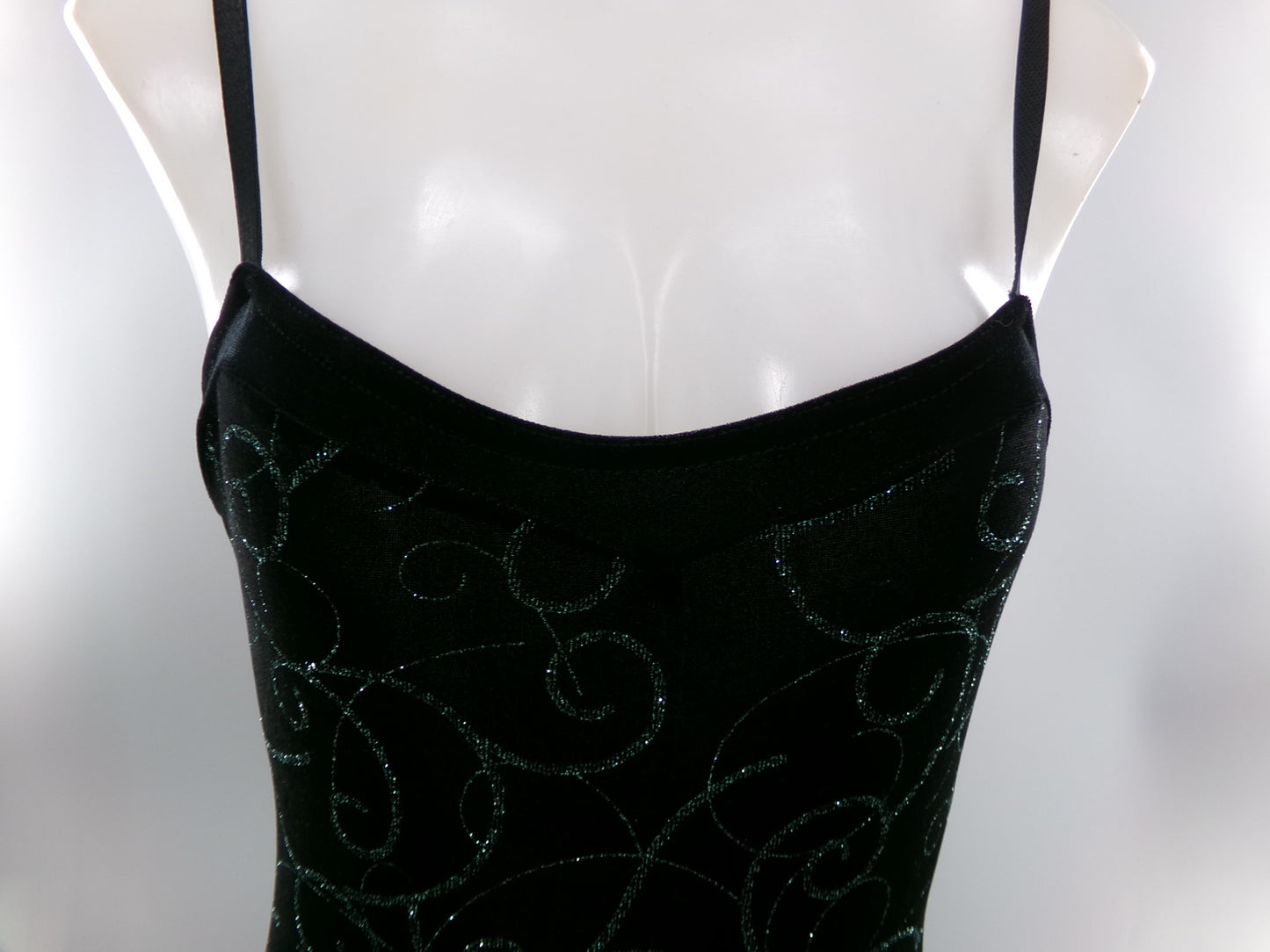 Pre-Owned Costume Large Adult Black Costume Gallery Jazz Ballet Contemporary Glitter Dress Floral