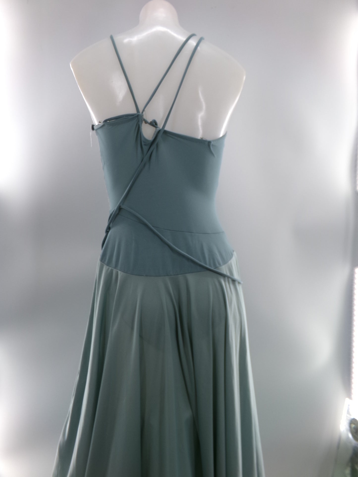 Pre-Owned Costume XL Child Green Curtain Call R2249 Lyrical Contemporary Ballet Cami Long Dress Flowy