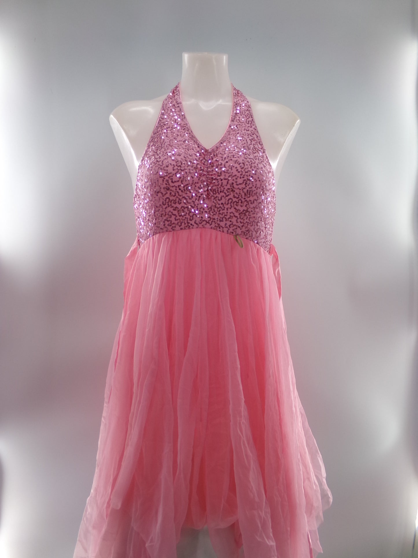 Pre-Owned Costume XL Child Pink Curtain Call E3921 Lyrical Ballet Princess Tulle Dress Sequin