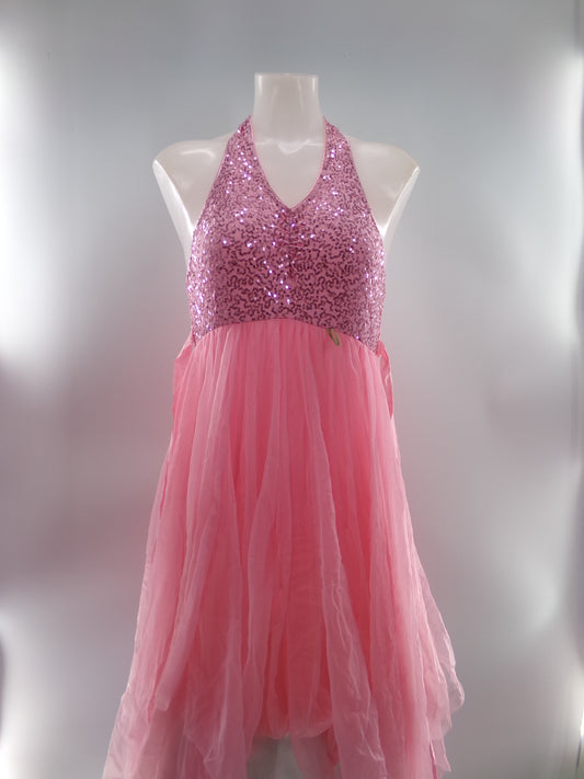 Pre-Owned Costume XL Child Pink Curtain Call E3921 Lyrical Ballet Princess Tulle Dress Sequin