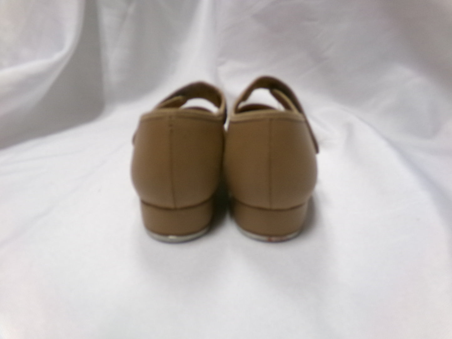 Pre-Owned Tap Shoes Youth 4 Tan Mary Jane Leather Loop Strap
