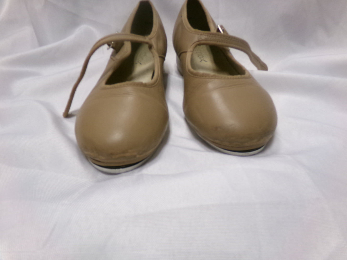 Pre-Owned Tap Shoes Capezio Tan Adult 6M Mary Jane Leather Buckle Student
