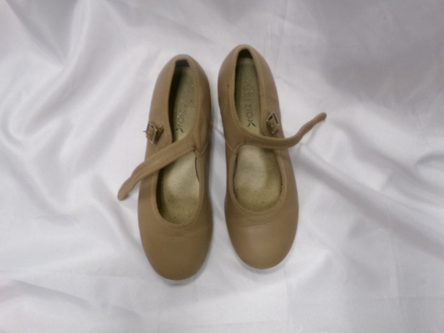 Pre-Owned Tap Shoes Capezio Tan Adult 6M Mary Jane Leather Buckle Student