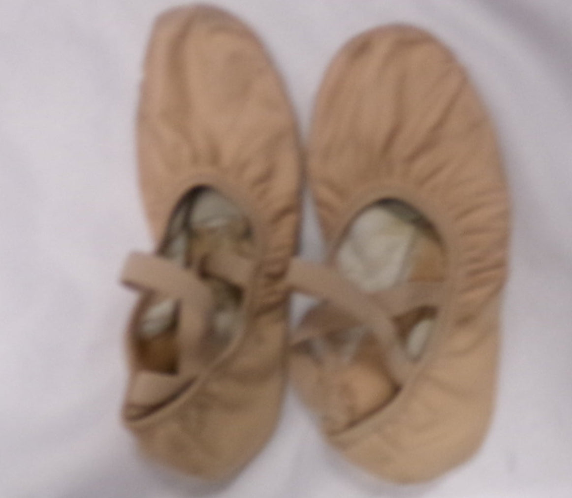 Pre-Owned Ballet Shoes Danz N Motion Adult 6M Leather Cross Straps Split Sole