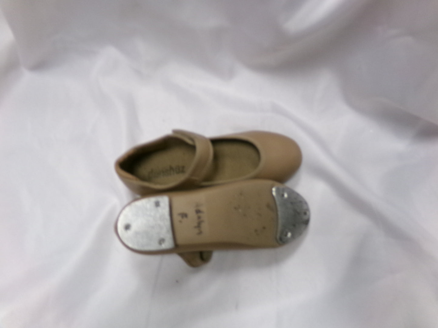 Pre-Owned Tap Shoes Tan Danshuz Kids 1M Mary Jane Velcro