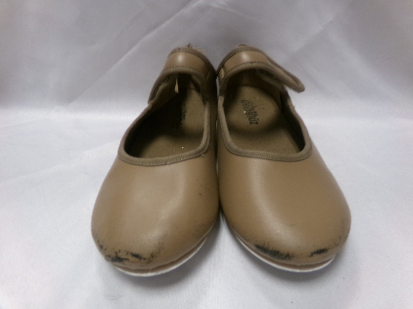 Pre-Owned Tap Shoes Tan Danshuz Kids 1M Mary Jane Velcro