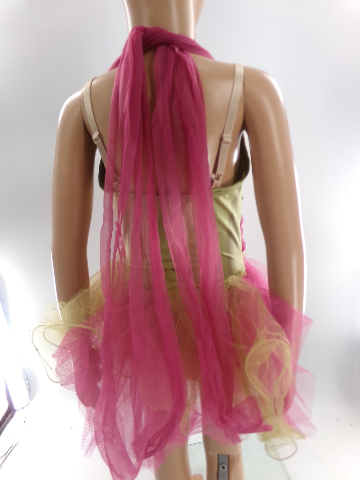 Pre-Owned Costume Small Child Green Curtain Call E1393 Ballet Dress Up Pageant Satin Floral Beading Tutu