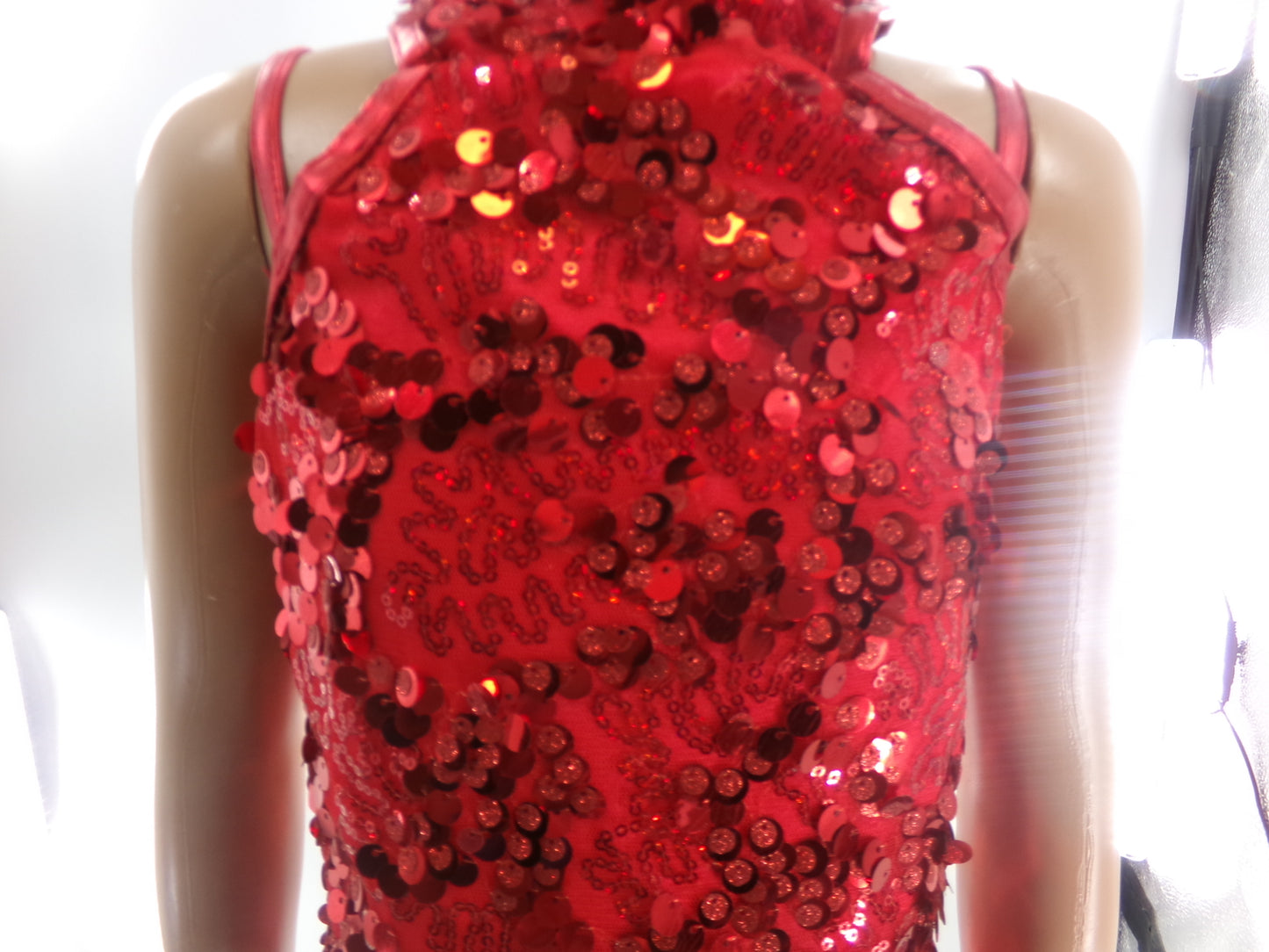 Pre-Owned Costume Small Adult Red Unknown Jazz Tap Clogging Musical Theater Sequins Dress