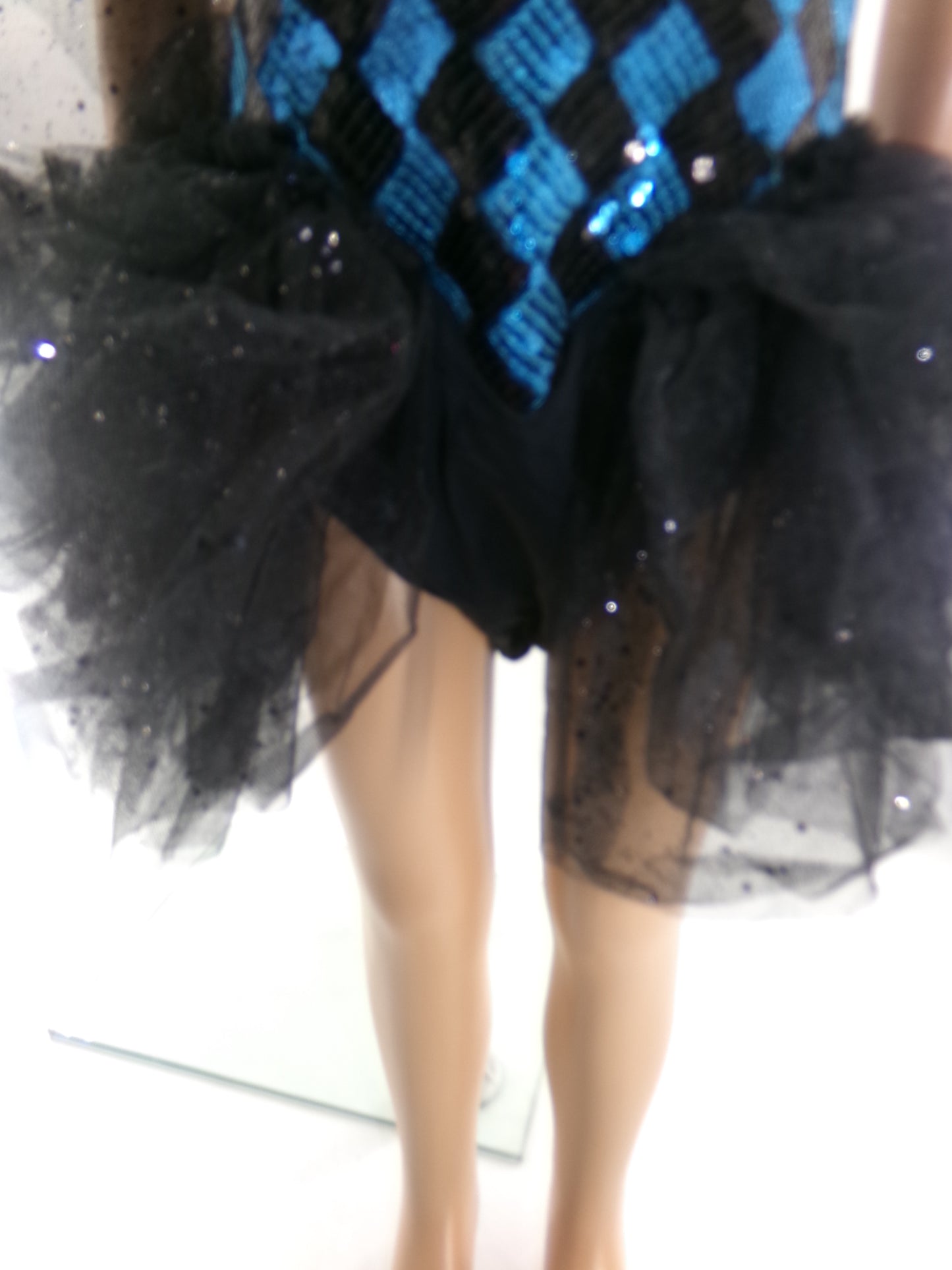 Pre-Owned Costume Medium Child Blue Weissman 6086 Jazz Tap Clogging Musical Theater Back Skirt Shorts