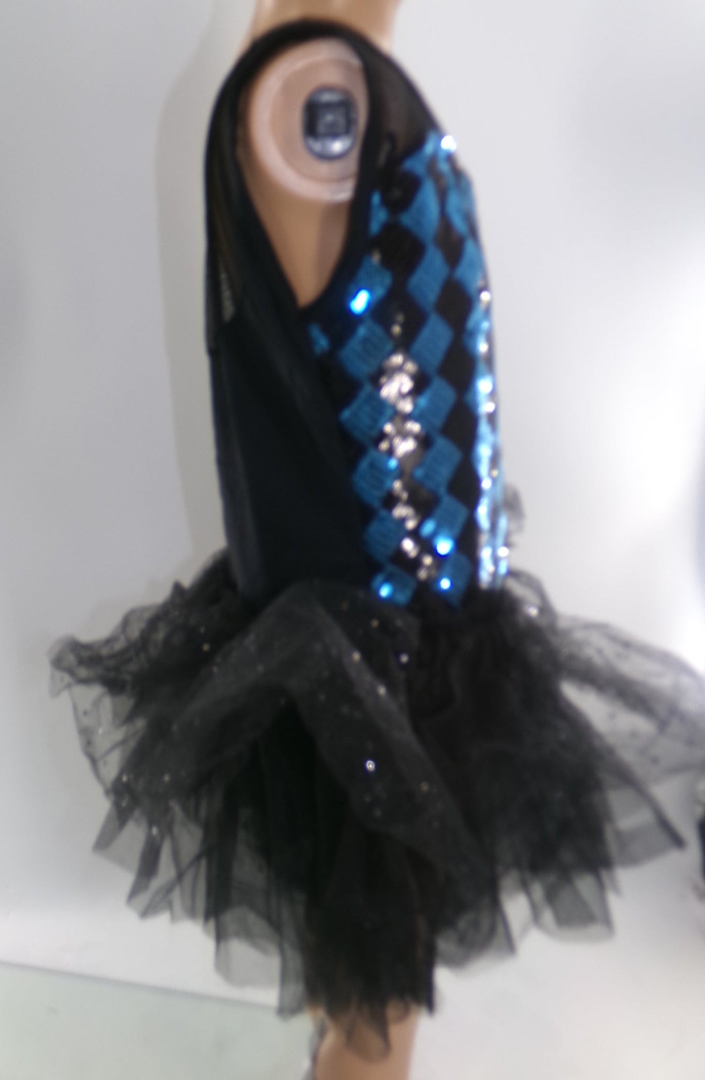 Pre-Owned Costume Medium Child Blue Weissman 6086 Jazz Tap Clogging Musical Theater Back Skirt Shorts