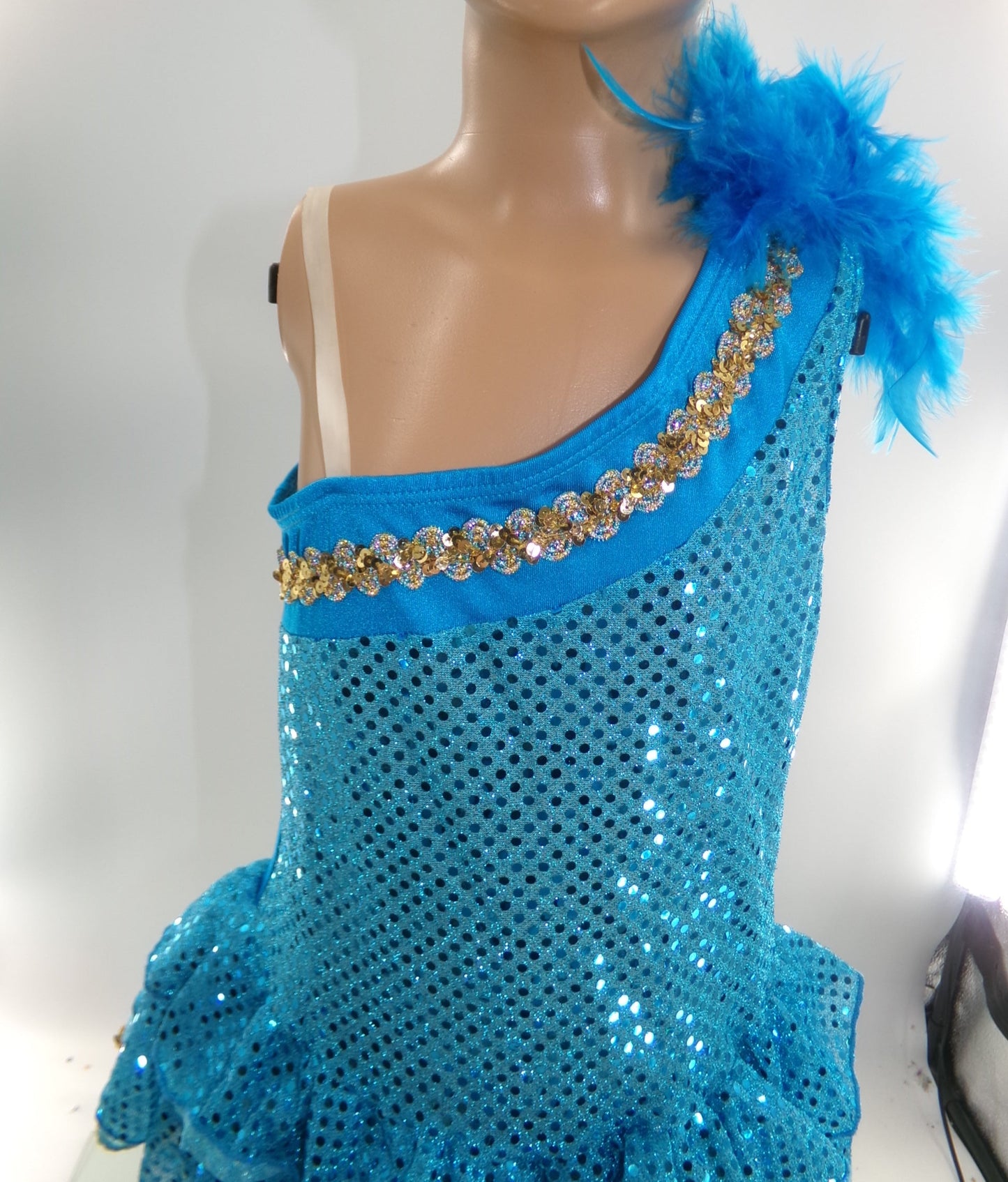 Pre-Owned Costume Dance Galaxy Medium Child Turquoise Vintage Jazz Tap Musical Theater