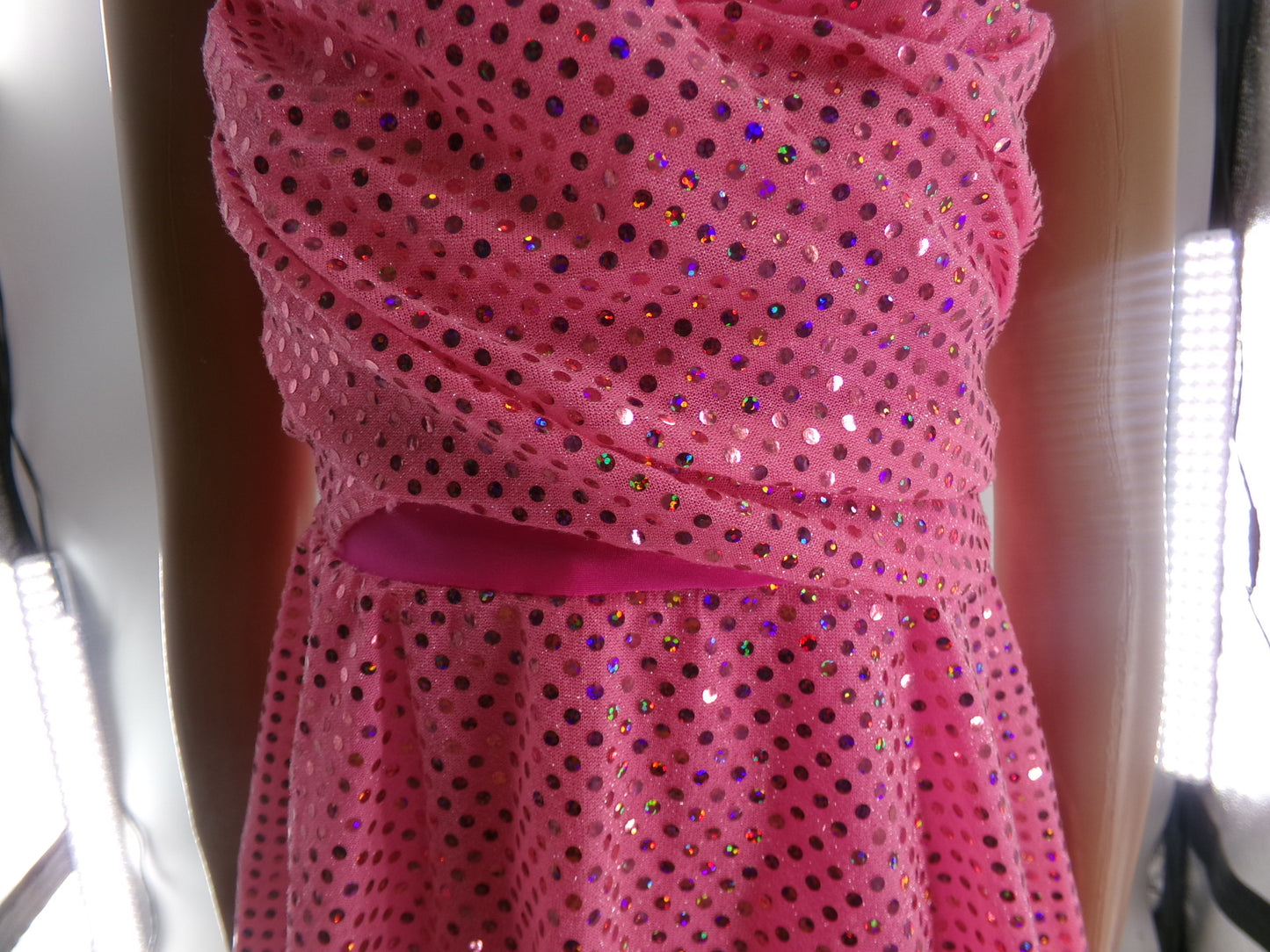 Pre-Owned Costume Medium Child Pink A Wish Come True V1454 Tap Jazz Clogging Sequin Dress