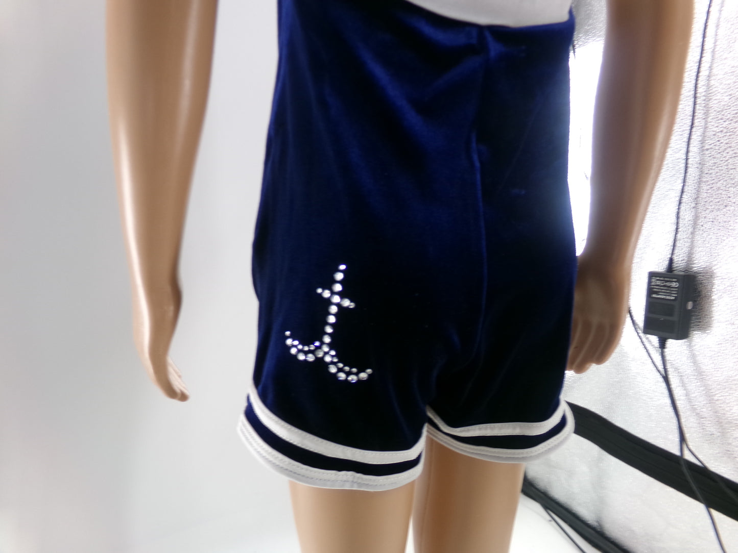 Pre-Owned Costume Medium Child Blue Curtain Call J3669 Jazz Tap Musical Theater USA Sailor Romper
