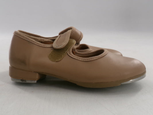 Pre-Owned Tap Shoes Tan SoDanca Toddler 10 Mary Jane Leather Velcro