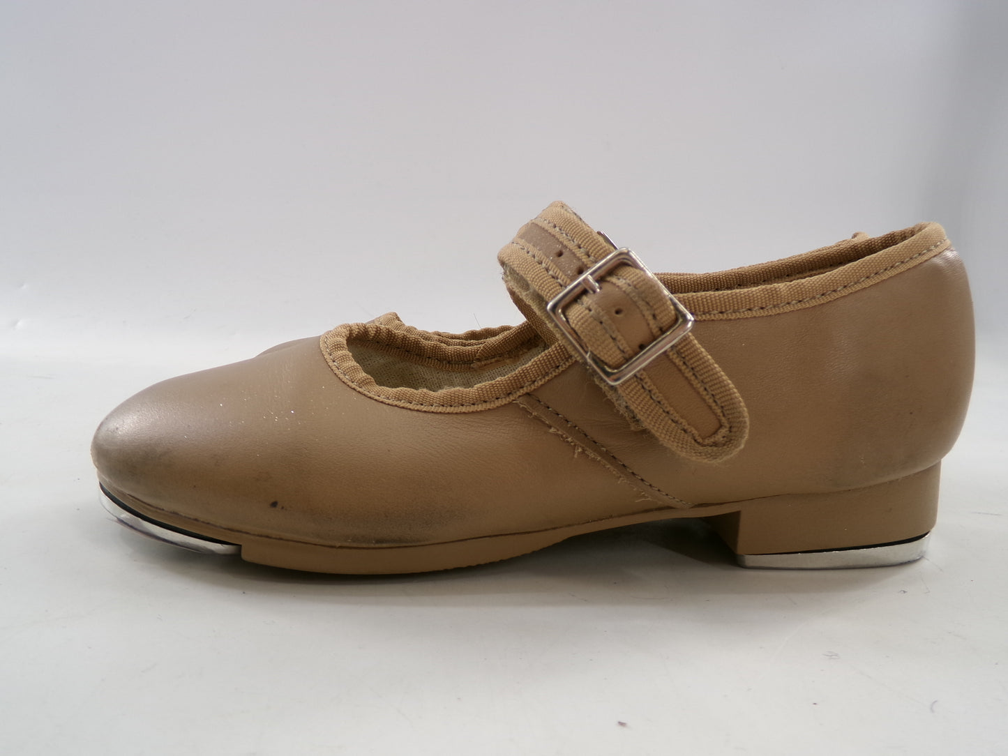 Pre-Owned Tap Shoes Capezio Toddler 11 Jane Leather Easy Strap Tan