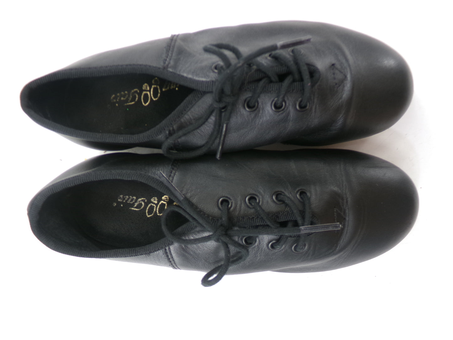 Pre-Owned Split Sole Clogging Shoes Dancing Fair Youth 2.5M Black Oxford Leather