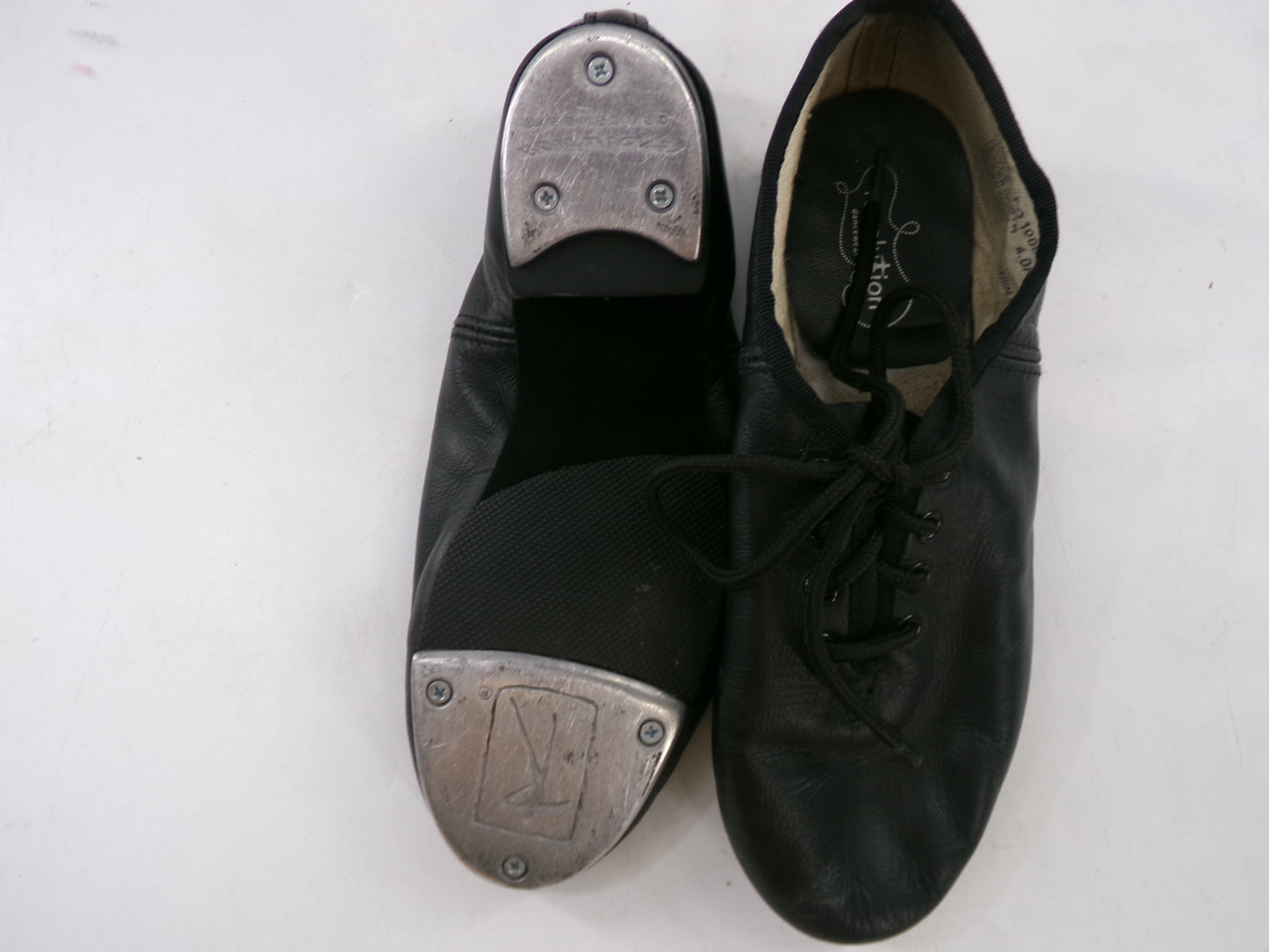 Pre-Owned Oxford Tap Shoes 4M Youth Revolution 501R Black Split Sole