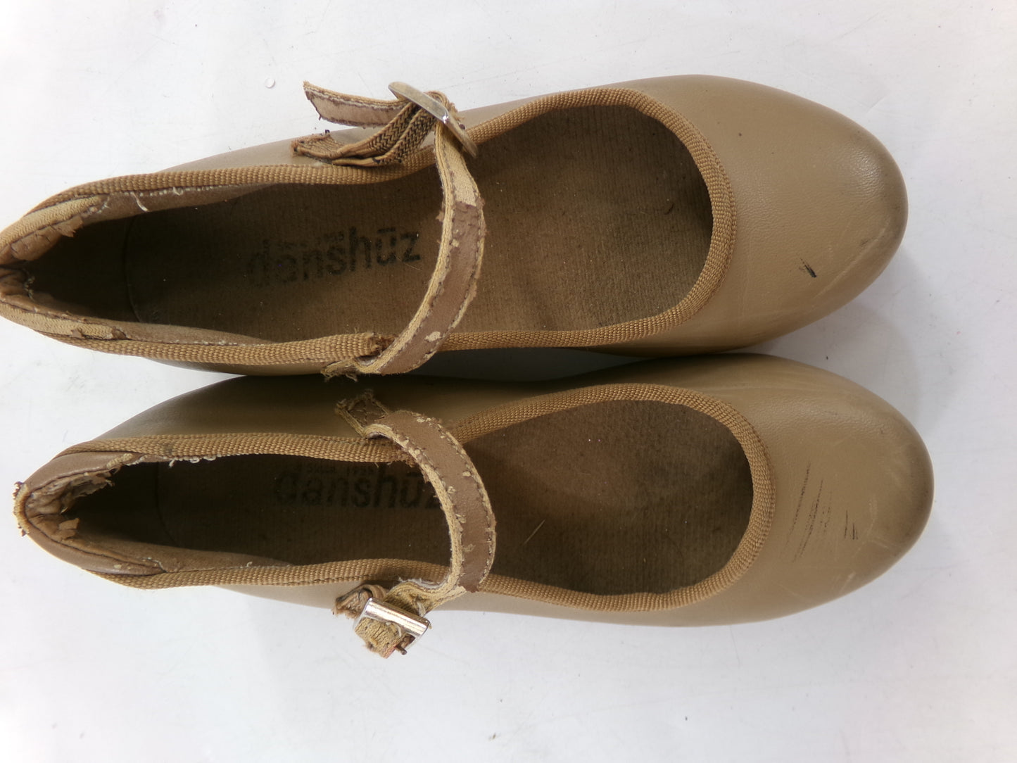 Pre-Owned Tan Tap Shoes Danshuz 752 Girls Mary Jane Buckle