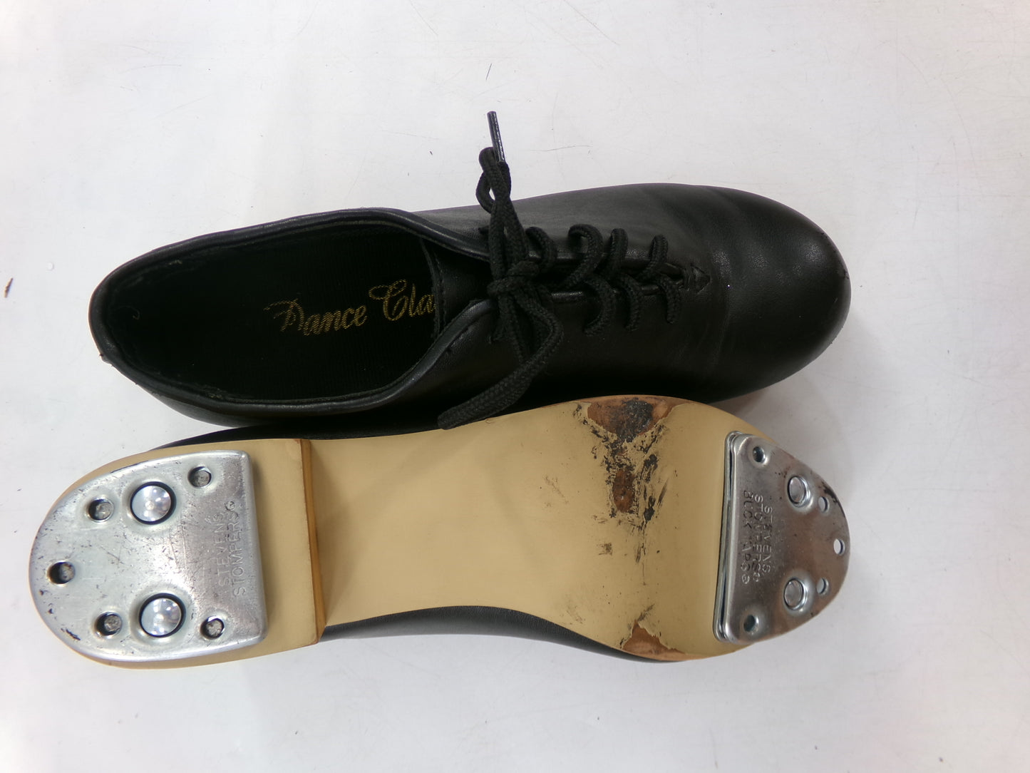 Pre-Owned Buck Clogging Shoes Steven Stompers Youth 5M Oxford Leather FULL Sole