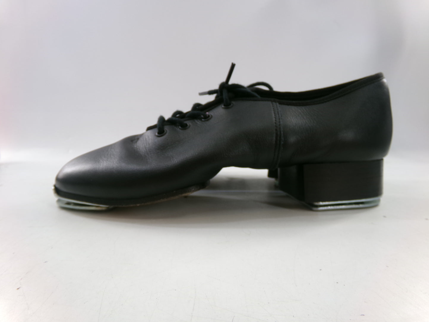 Pre-Owned Split Sole Buck Clogging Shoes Dancing Fair Adult 8M Black Oxford Leather