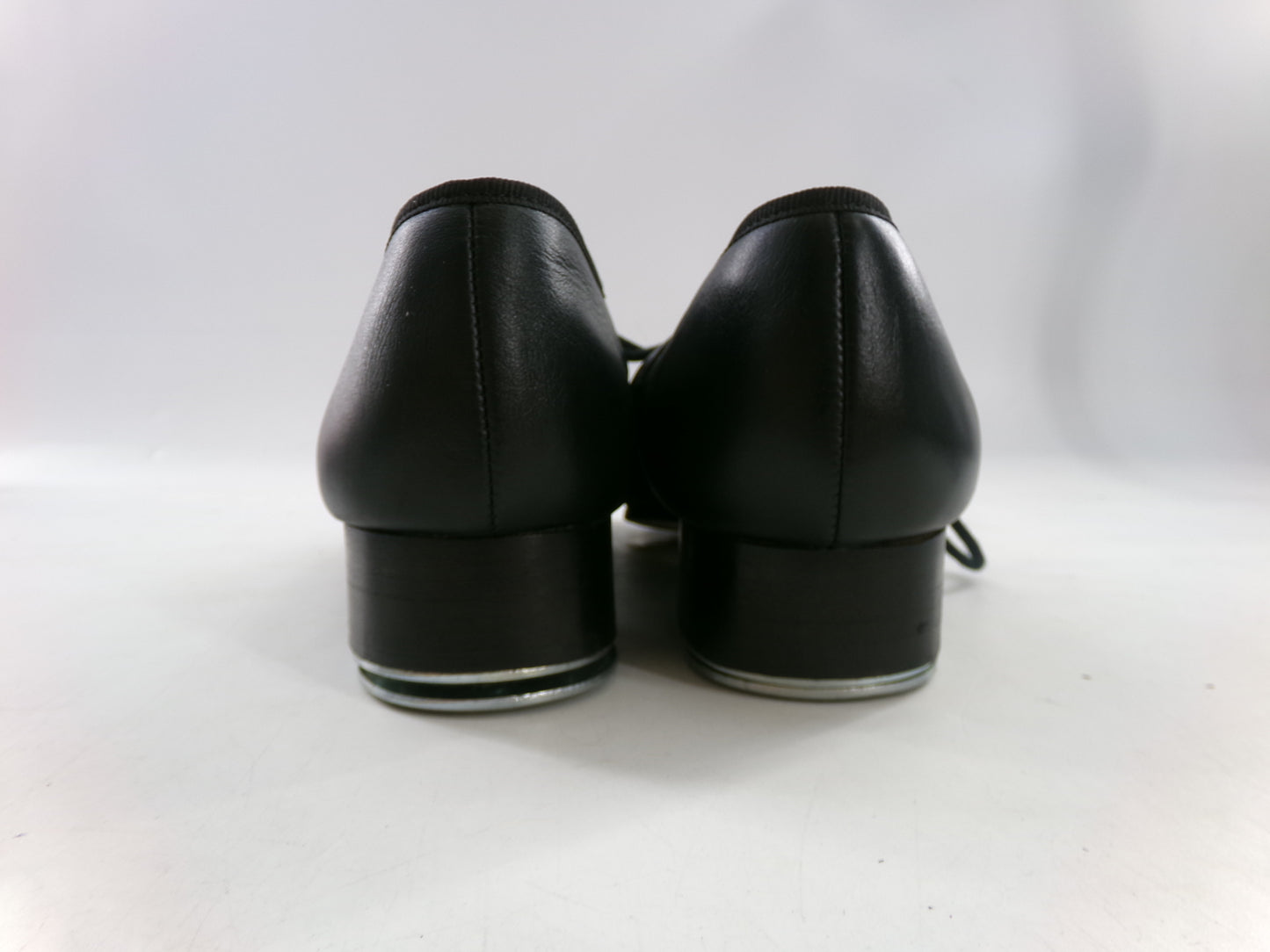 Pre-Owned Split Sole Buck Clogging Shoes Dancing Fair Adult 8M Black Oxford Leather