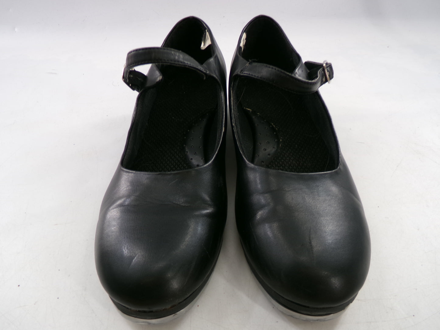 Pre-Owned Tap Shoes Adult 9 Black Mary Jane Leather Buckle
