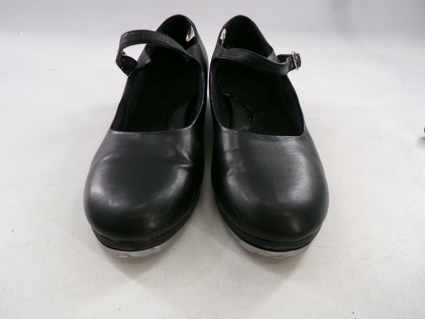 Pre-Owned Tap Shoes Adult 9 Black Mary Jane Leather Buckle