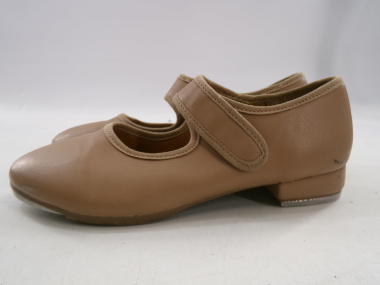Pre-Owned Tan Tap Shoes SoDanca Child 13.5M Mary Jane Leather Loop Strap
