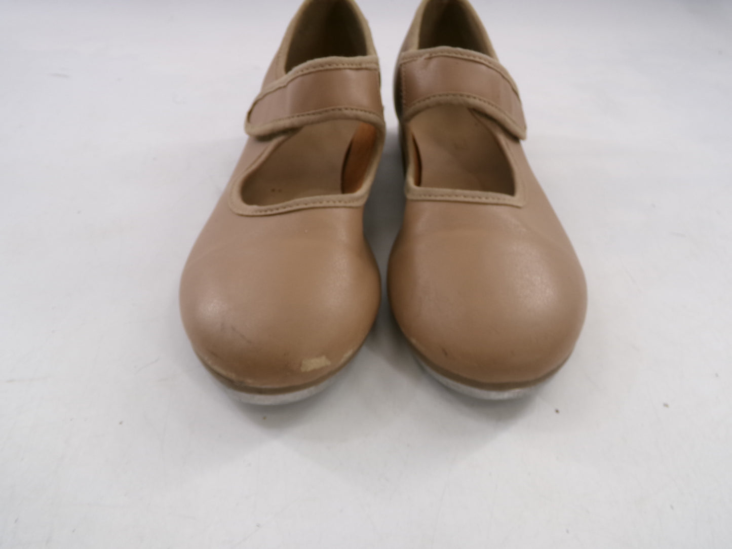 Pre-Owned Tan Tap Shoes SoDanca Child 13.5M Mary Jane Leather Loop Strap