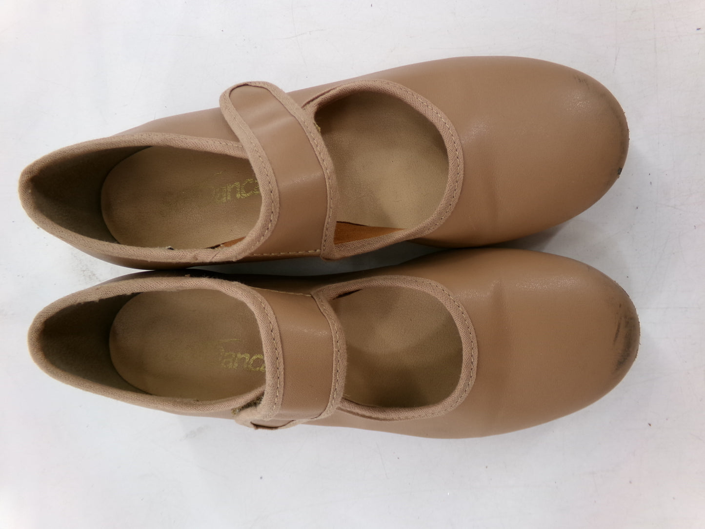 Pre-Owned Tan Tap Shoes SoDanca Child 13.5M Mary Jane Leather Loop Strap