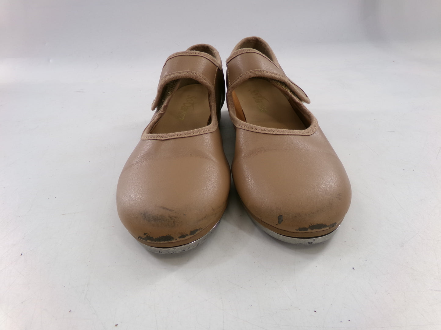 Pre-Owned Tan Tap Shoes SoDanca Child 13.5M Mary Jane Leather Loop Strap
