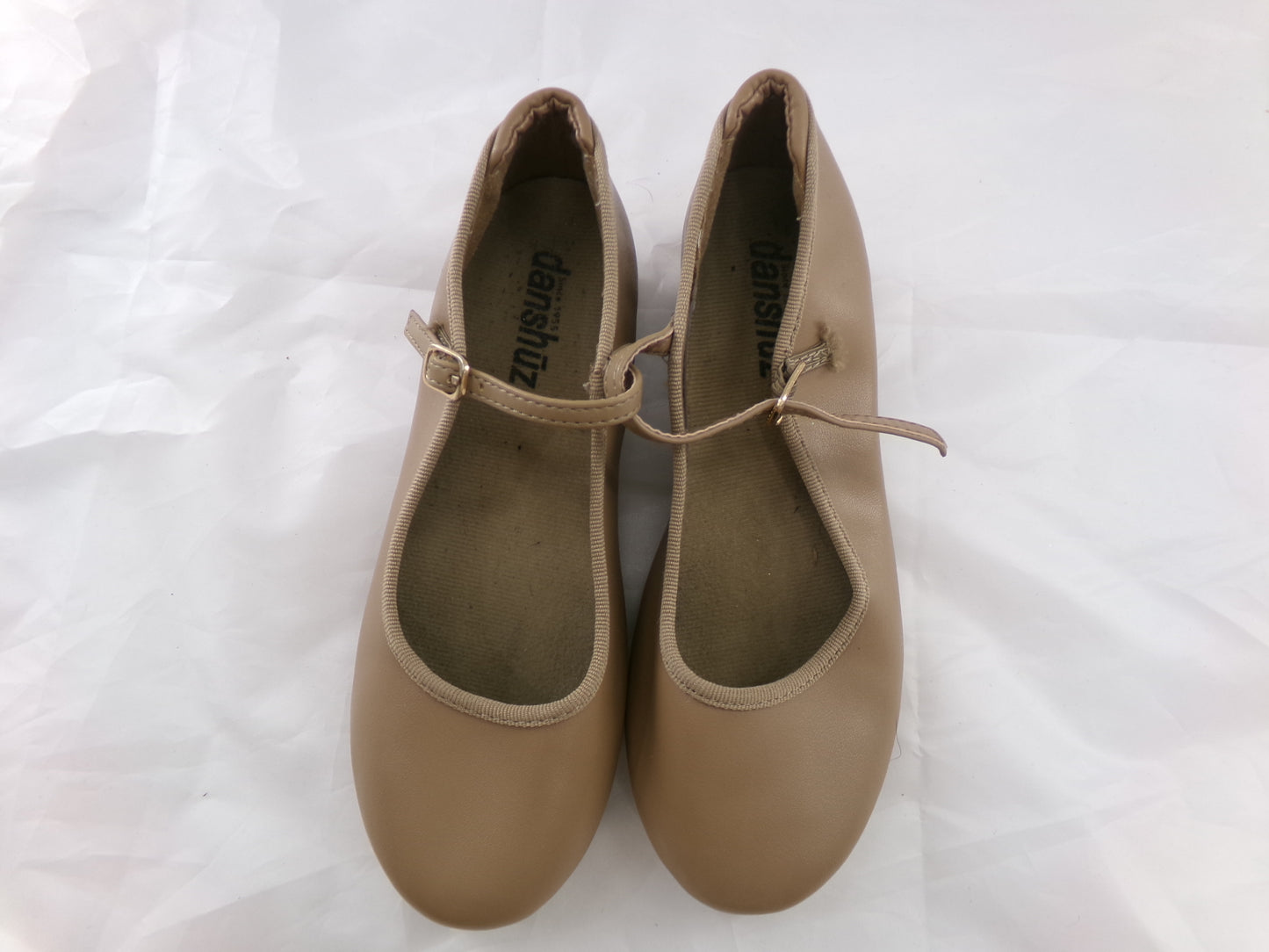 Pre-Owned Tan Tap Shoes Danshuz 752 Girls 2.5M Mary Jane Buckle