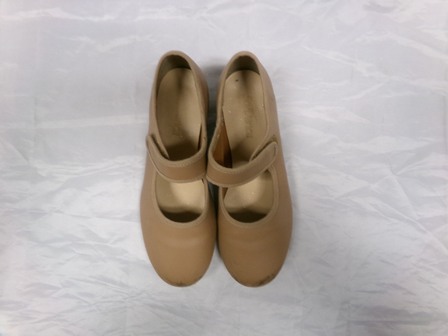 Pre-Owned Tap Shoes Youth 5W Tan So Danca TA38 Mary Jane Leather Loop Strap