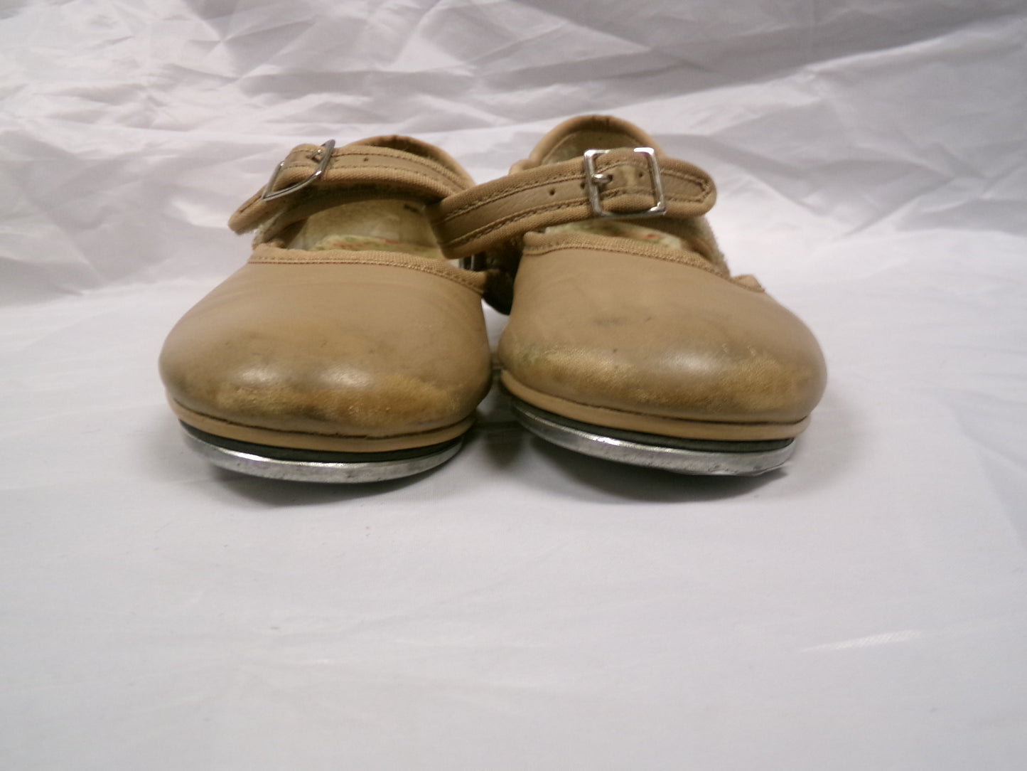 Pre-Owned Tap Shoes Capezio 3800 Toddler 11.5 Jane Leather Easy Strap Tan