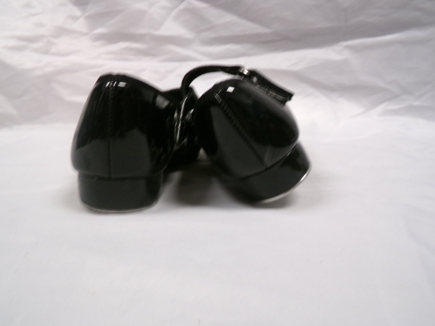 Pre-Owned Tan Tap Shoes ABT Kids 10.5 Mary Jane Patent Leather Loop Strap No Buckle Student