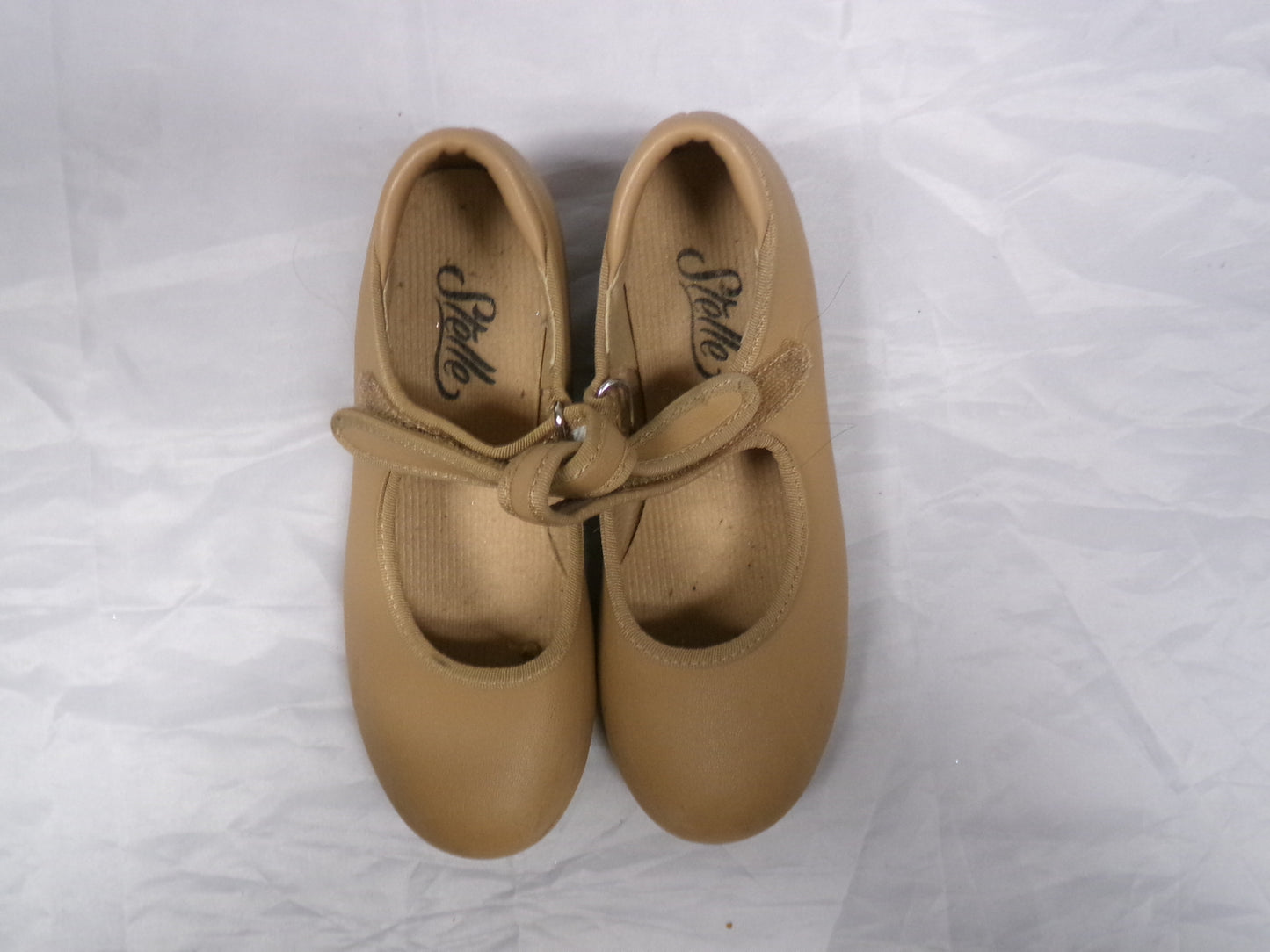 Pre-Owned Dance Tap Shoes Stelle Kids 12M Mary Jane easy Strap Tan