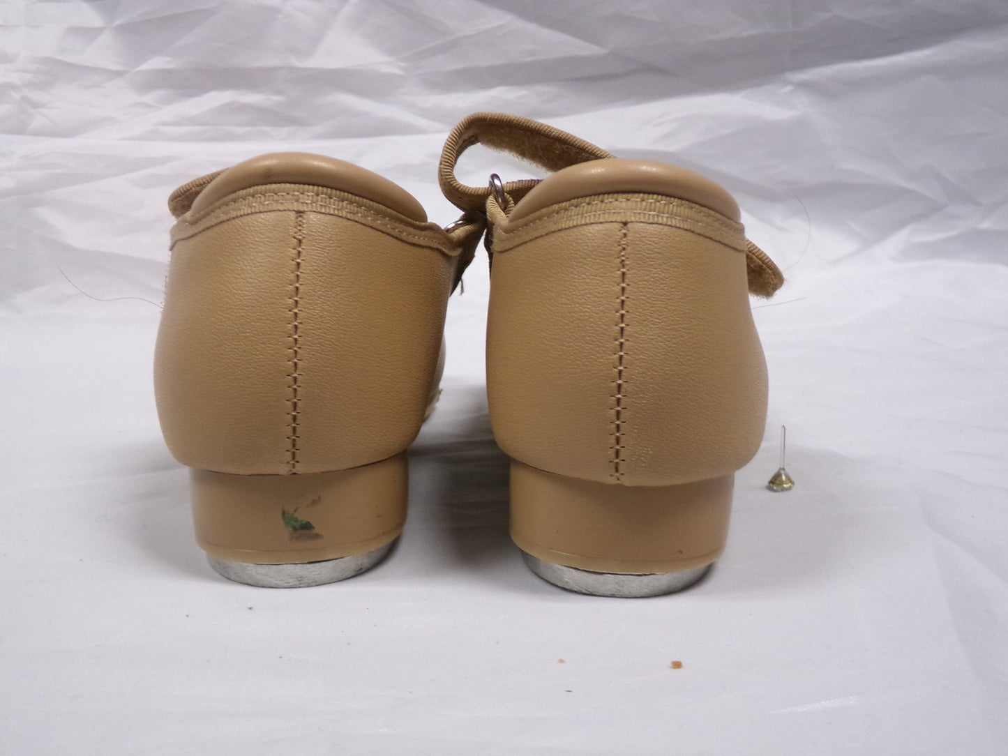 Pre-Owned Dance Tap Shoes Stelle Kids 12M Mary Jane easy Strap Tan