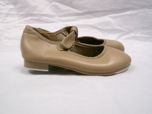 Pre-Owned Tap Shoes Danshuz 534 Girl's 12M Tan Mary Jane Easy Strap