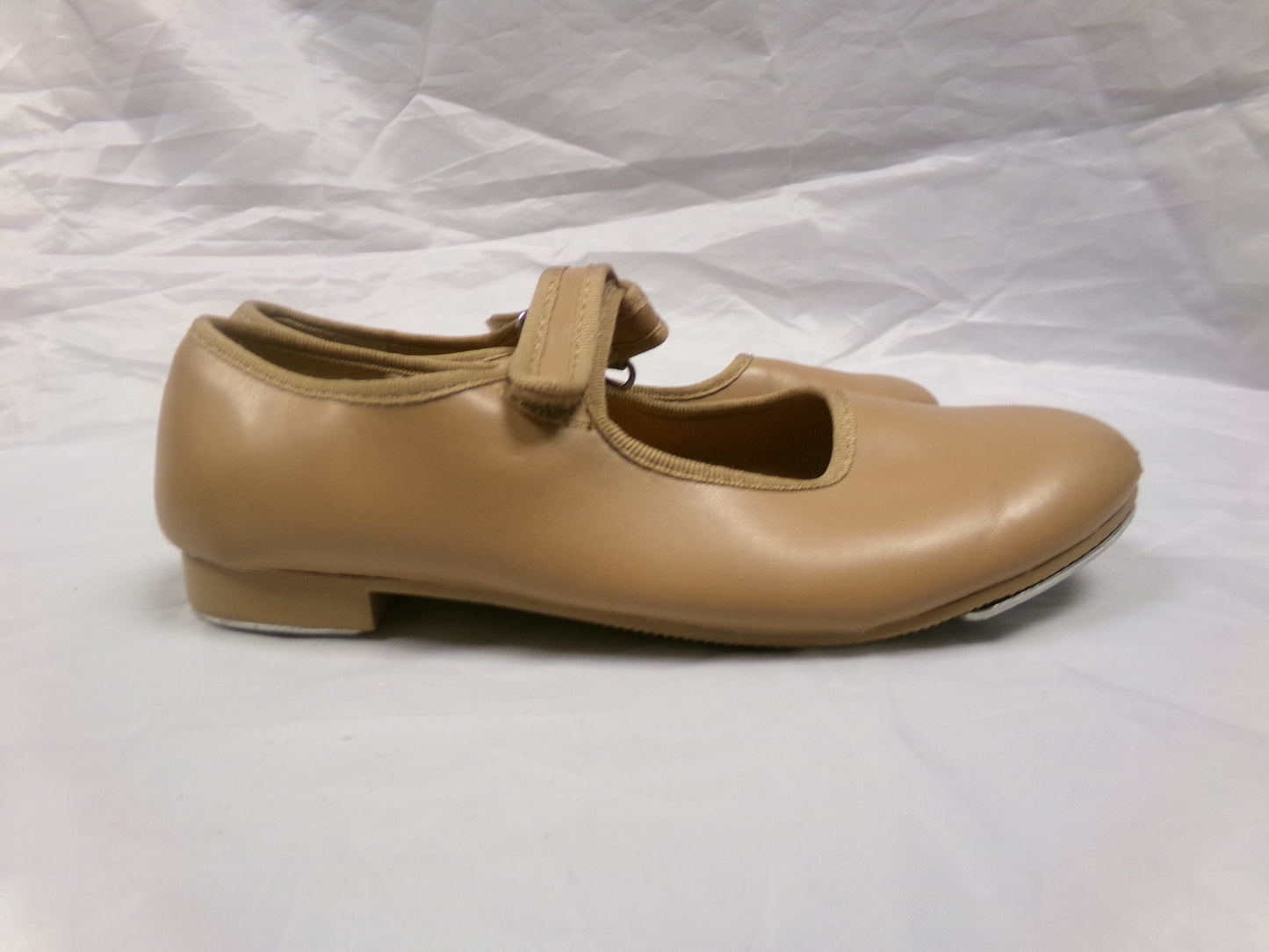 Pre-Owned Tap Shoes Dance Class Kids 2.5M Tan Mary Jane No Buckle