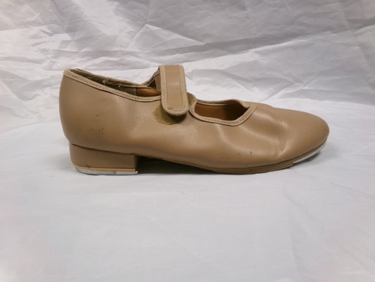 Pre-Owned Tap Shoes Youth 6M Tan So Danca TA38 Mary Jane Leather Loop Strap