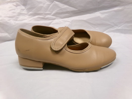 Pre-Owned Tap Shoes Youth 3.5M Tan So Danca TA38 Mary Jane Leather Loop Strap