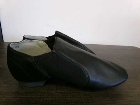 Pre-Owned Generic Jazz Shoe Child 1.5M Black Leather Slip On