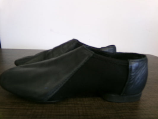 Pre-Owned Jazz Shoes So Danca 4M JZ43 Black Kids Pull On Leather Split Sole
