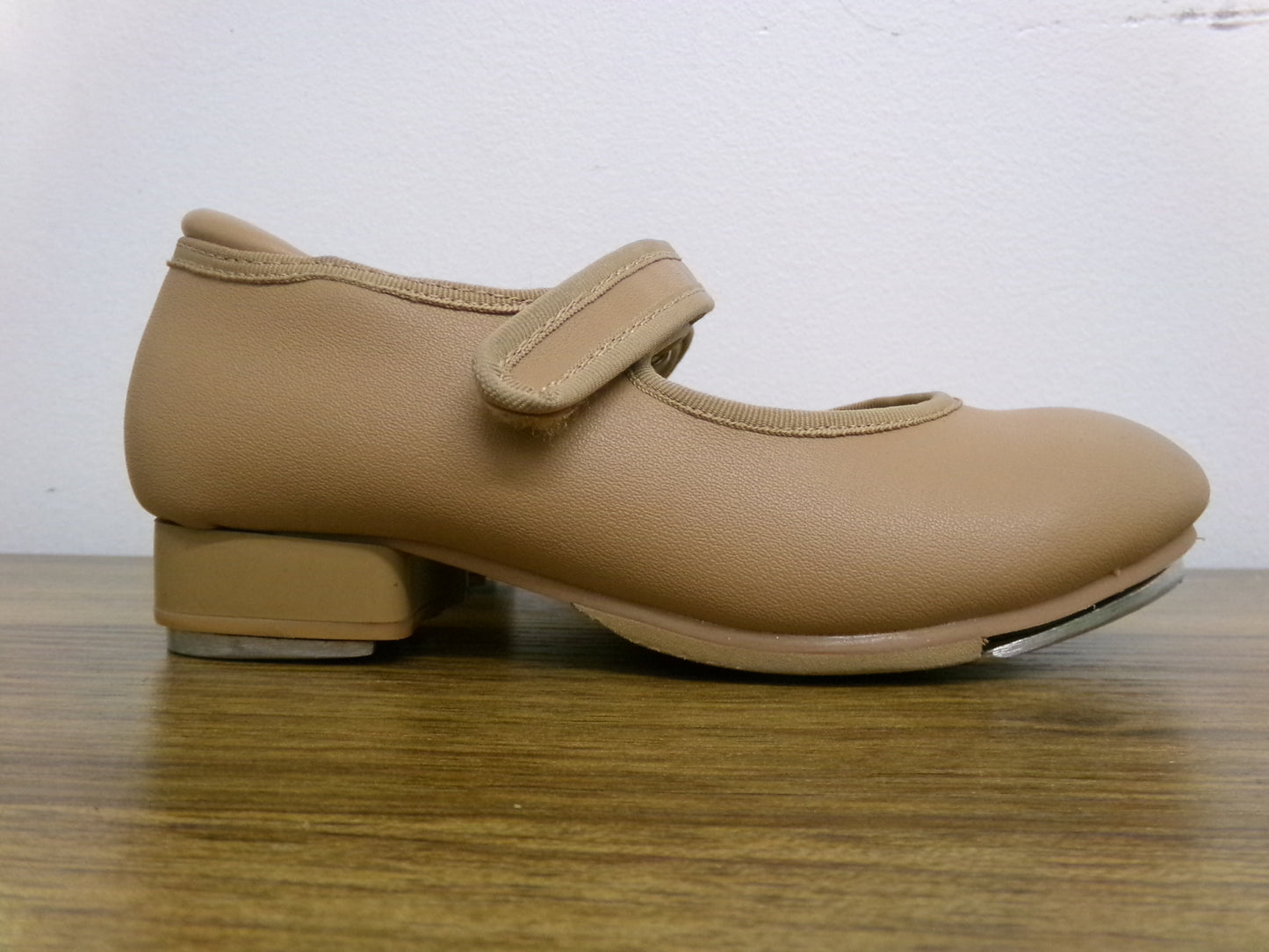 Pre-Owned Dance Tap Shoes Stelle Kids 12.5M Mary Jane easy Strap Tan Velcro
