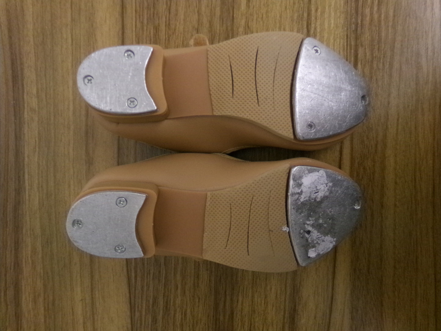 Pre-Owned Dance Tap Shoes Stelle Kids 12.5M Mary Jane easy Strap Tan Velcro